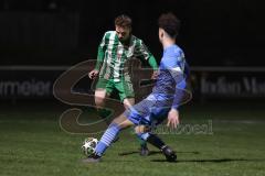 Landesliga - Saison 2025/26 - SV Manching - FV Illertissen II - Johannes  Dexl (Nr.13 - SV Manching) - Sönmez Eray blau Illertissen  - Foto: Meyer Jürgen