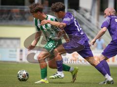 Landesliga - Freundschaftsspiel - Saison 2026/27 - SV Manching - TSV Karteth-Lappersdorf -Kevin Csatari (Nr.15 - SV Manching) - Kirner Michael lila Kareth - Lappersdorf  - Foto: Meyer Jürgen