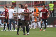 3. Fußball-Liga - Saison 2022/2023 - FC Ingolstadt 04 - SpVgg Bayreuth - Das Spiel ist aus - Jubel - Moussa Doumbouya (Nr.27 - FCI) - Nico Antonitsch (Nr.5 - FCI) -  - Foto: Meyer Jürgen