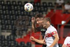 3. Liga - Saison 2025/26 - VFB Stuttgart II - FC Ingolstadt 04  - Mads Borchers (Nr.9 - FC Ingolstadt 04) - Dominik Nothnagel (Nr.29 - VFB Stuttgart II) - Foto: Meyer Jürgen