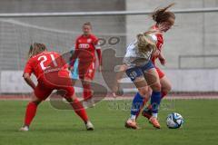 2. Fußball-Liga - Frauen - Saison 2023/2024 - FC Ingolstadt 04 - SC Sand - Pija Reininger (Nr.21 - FCI Frauen) - Loving Emma weiss Sand - Lea Wolski (Nr.6 - FCI Frauen) rechts - Foto: Meyer Jürgen