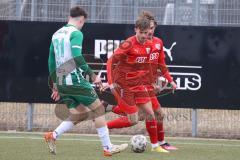 Bayernliga Süd - Saison 2022/2023 - FC Ingolstadt 04 - SV Schalding Heining - Jeroen Krupa (Nr.15 - FCI II) - Zillner Daniel #31 grün Schalding - Foto: Meyer Jürgen