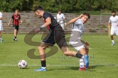 *** Bayernliga Nord - Saison 2025/26 - FC Ingolstadt 04 II - ATSV Erlangen - Ognjen Draculic (Nr.9 - FC Ingolstadt II) - Lukas Kuschka weiss Erlangen - Foto: Meyer Jürgen