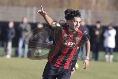 *** A-Junioren Bundesliga  - Saison 2025/26 - FC Ingolstadt 04 - SpVgg Greuther Fürth - Polat Arel schwarz FCI mit dem 2:1 Führungstreffer - jubel  XXXXX - Foto: Meyer Jürgen