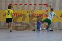 Lotto Bayern Hallencup - Saison 2024/25 - SV Manching - FC Hitzhofen/Oberzell- Daniel Schweiger grün Manching - jubel - Valentin Puhar TW Hitzhofen - Foto: Meyer Jürgen