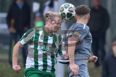 Landesliga - Saison 2025/26 - SV Manching - TSV Jetzendorf - Nico Daffner (Nr.14 - SV Manching) - Julius Donnert grau Jetzendorf - Foto: Meyer Jürgen