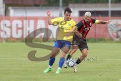 Bayernliga Nord - Saison 2024/25 - Freundschaftsspiel - FC Ingolstadt 04 II - FC Pipinsried - Thomas Rausch (Nr.16 - FCI U21) - Petkovic Nenad gelb Pipinsried  - Foto: Meyer Jürgen