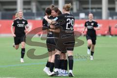 2. Bundesliga Frauen - Saison 2023/24 - FC Ingolstadt 04 Frauen - HSV Fr.1 - Der 1:0 Führungstreffer durch -  Paula Vidovic (Nr.11 - FCI)  - jubel - Nina Penzkofer (Nr.29 - FCI) - Foto: Meyer Jürgen