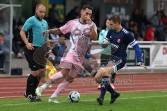 Bezirksliga - Saison 2025/26- TSV Gaimersheim - SpVgg Kammerberg - Domenic Raimann (Nr.26 - TSV Gaimersheim) - Christof Pihale blau Kammerberg - Foto: Meyer Jürgen