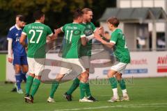 Kreisliga - Saison 2023/2024 - FC Gerolfing - TSV Ober/Unterhaunstadt - Der 2:0 Führungstreffer durch Bastian Heigl grün Gerolfing - jubel - Foto: Meyer Jürgen
