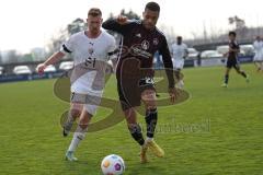 3. Liga - Saison 2023/24 - Testspiel - 1. FC Nürnberg - FC Ingolstadt 04 - Jannik Mause (Nr.7 - FCI) - Gyamerah Jan (#28 Nürnberg) - Foto: Meyer Jürgen