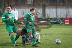 Bezirksliga - Saison 2025/26 - FC Gerolfing - SpVgg Altenerding - Anastasios Porfyriadis (Nr.27 - FC Gerolfing) - Lukas Achhammer (Nr.9 - FC Gerolfing) - Ridwan Bello weiss Altenerding - Foto: Meyer Jürgen