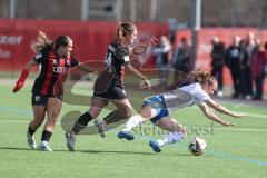 2. Bundesliga Frauen - Saison 2024/25 - FC Ingolstadt 04 Frauen - SC Sand - Stefanie Reischmann (Nr.24 - FCI Frauen) - Pija Reininger (Nr.21 - FCI Frauen) - Bantle Alina weiss Sand - Foto: Meyer Jürgen