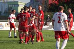 Kreisklasse - Saison 2022/2023 - SV Buxheim - SV Stammham - Der 0:3 Führungstreffer durch Simon Renn rot Stammham - jubel  - Foto: Meyer Jürgen