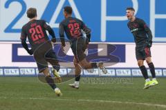 3. Liga - Saison 2025/26 - Hansa Rostock - FC Ingolstadt 04  -  Der 0:3 Führungstreffer durch - Marcel Costly (Nr.22 - FCI) - jubel - XXXXX - Foto: Meyer Jürgen