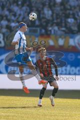 3. Liga; FC Hansa Rostock - FC Ingolstadt 04; Pfanne Franz (23 HR) Tim Heike (9, FCI) Zweikampf Kampf um den Ball Kopfball