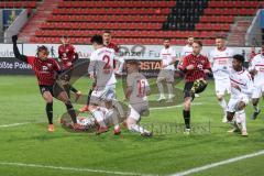 3. Liga - FC Ingolstadt 04 - Türkgücü München - Caniggia Ginola Elva (14, FCI) Torschuß, Park Yi-Young (2 Türkgücü) Maier Sebastian (11 Türkgücü) Tobias Schröck (21, FCI) Stefan Kutschke (30, FCI)