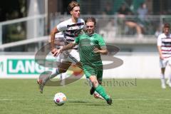 Bezirksliga - Saison 2024/25 - Freundschaftsspiel - FC Gerolfing - SV Kasing - Lukas Achhammer (Nr.9 - FC Gerolfing) - Bernd Noll (Nr.3 - SV Kasing) - Foto: Meyer Jürgen