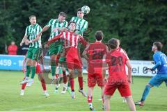 Landesliga - Saison 2025/26 - SV Manching - TSV Dachau  - Marcel Posselt (Nr.12 - SV Manching) - Anonio Jurleta grün MAnching - John Haist rot Dachau - Foto: Meyer Jürgen