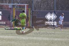 U17 DFB-Nachwuchsliga - Saison 2024/25 - FC Ingolstadt 04 - TSG Hoffenheim - Der 2:2 Ausgleichstreffer durch Maximilian Meyer weiss FCI  - Darijo Ebert Torwart Hoffenheim - jubel - Foto: Meyer Jürgen