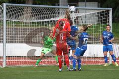 2. Fußball-Liga - Frauen - Saison 2022/2023 - FC Ingolstadt 04 - SC Sand - Schuldt Inga Torwart SC Sand - Ebert Lisa (Nr.10 - FC Ingolstadt 04 ) - Mailbeck Alina (Nr.8 - FC Ingolstadt 04 ) - #Perl Shai blau #4 SC Sand - Foto: Meyer Jürgen