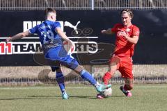 Bayernliga Süd - Saison 2022/2023 - FC Ingolstadt 04 - FC Deisenhofen - Juan Ignacio Cabrera (Nr.27 - FCI II) - Nikolaos Gkasimpagiazov blau Deisenhofen - Foto: Meyer Jürgen