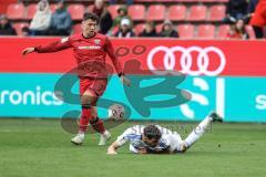 3. Liga; FC Ingolstadt 04 - 1. FC Saarbrücken; Mads Borchers (9, FCI) Torchance verpasst Sonnenberg Sven (4 FCS)