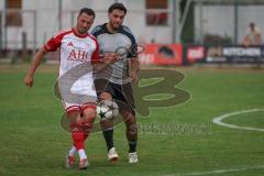 Kreisliga- Saison Saison 2026/27 - SV Türkisch Ingolstadt - TSV Ober./Unterhaunstadt -  Baris Soysal weis Türkisch - Mertcan Gürses grau Ober./Unterh.stadt  - Foto: Meyer Jürgen