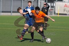 Audi Schanzer Amateur Cup 2022 - TSV Großmehring - SC Irgertsheim - Fabian Risch blau Großmehring - Louis Habermeier orange Irgertsheim - Foto: Jürgen Meyer