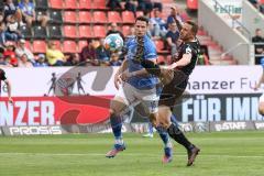 2.BL; FC Ingolstadt 04 - FC Hansa Rostock; Zweikampf Kampf um den Ball Marcel Gaus (19, FCI) Malone Ryan (16 Hansa)