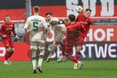 3. Liga; FC Ingolstadt 04 - TSV 1860 München; Zweikampf Kampf um den Ball Jonas Scholz (15, FCI) Dennis Kaygin (10, FCI) Jacobsen Thore (5 TSV)