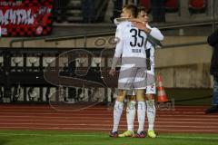 2.BL; 1. FC Nürnberg - FC Ingolstadt 04; Tor Jubel Treffer Filip Bilbija (35, FCI) Dennis Eckert Ayensa (7, FCI)