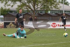 Bezirksliga - Saison 2024/25- TSV Gaimersheim - FC Fatih Ingolstadt - Nico von Swiontek Brzezinski (Nr.17 - TSV Gaimersheim) - Ömer Ilgen Torwart Fatih - Foto: Meyer Jürgen