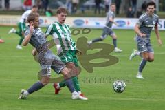 Landesliga - Saison 2025/26 - SV Manching - TSV Jetzendorf - Luca Bienek (Nr.16 - SV Manching) - Frederic Rist grau Jetzendorf - Foto: Meyer Jürgen