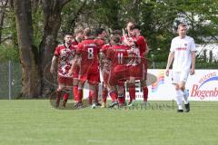 Kreisklasse - Saison 2023/24 - SV Stammham - SV Buxheim-  -  Der 1:0 Führungstreffer durch Valentin Dieckert rot Stammham - jubel - XXXXX - Foto: Meyer Jürgen