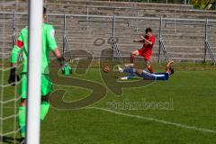 A - Junioren Bundesliga Süd/Südwest -  Saison 2021/2022 - FC Ingolstadt 04 - Karlsruher SC - Keidel Felix (#8 FCI) - Weiß Max Torwart Karlsruhe - Foto: Meyer Jürgen