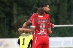 Kreisfreundschaftsspiel - Saison 2024/25 - Kreisfreundschaftsspiel - TSV Ober/Unterh.stadt - FC Fatih -  Der 0:2 Führungstreffer durch - Akif Abasikeles (Nr.20 - FC Fatih) - Torwart Ali Cakmakci (Nr.1 - TSV Ober/Unterh.stadt) - Eduard Hardok (Nr.9 - FC Fa