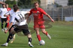 Bayernliga Nord - Saison 2023/2024 - FC Ingolstadt 04 - FC Coburg - Fabio Riedl (Nr.24 - FCI U21) - Ricardo König weiss Coburg - Foto: Meyer Jürgen
