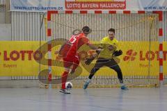 Lotto - Hallen - Bayerncup - Oberbayern -  Saison 2022/2023  - FC Fatih - Traunstein - 1:1 - Maximilian Kalus
 #15 Fatih - Sergiu Nuta Torwart Traunstein - Foto: Meyer Jürgen