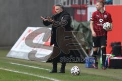 3. Fußball-Liga - Saison 2020/2021 - FC Ingolstadt 04 - FC Viktoria Köln - Chef-Trainer Tomas Oral (FCI) feuert seine Spieler an - Foto: Meyer Jürgen