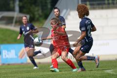 DFB - Pokal Frauen 1. Runde - Saison 2023/2024 - FC Ingolstadt 04 - FC Carl Zeiss Jena - Sarah Schauer (Nr.18 - FCI Frauen) - Bonsu Josephine blau Jena - Foto: Meyer Jürgen