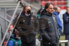 2.BL; FC Ingolstadt 04 - SV Darmstadt 98; vor dem Spiel Cheftrainer Rüdiger Rehm (FCI) Geschäftsführers Dietmar Beiersdorfer (FCI Sport Kommunikation)