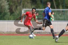 Testspiel - Bezirksliga - Saison 2025/26 - FC Fatih Ingolstadt - TSV Burgheim - Atilla Demir rot Fatih - Mario Huber blau Burgheim - XXXXX - Foto: Meyer Jürgen