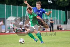 Sparkassenpokal - DJK Ingolstadt - FC Gerolfing - Tom Staudenmeyer blau DJK Ingolstadt - Philipp Haunschild grün Gerolfing  - Foto: Jürgen Meyer