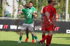 Kreispokal - Saison 2023/24 - FC Gerolfing - BC Attaching -  Der 1:0 Führungstreffer durch - Christian Träsch grün Gerolfing - jubel - XXXXX - Foto: Meyer Jürgen