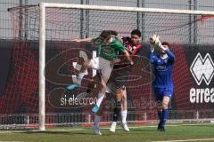 U19 - Nachwuchsliga -  - Saison 2024/25 - FC Ingolstadt 04 - 1. FC Schweinfurth - Neo Elijah Che rot FCI - Luke Barget grün Schweinfurth - Emil Schnös Torwart Schweinfurth - Foto: Meyer Jürgen