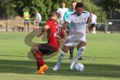 Toto Pokal - Saison 2022/2023 - SpVgg Heßdorf - FC Ingolstadt 04 - Pascal Testroet (Nr.37 - FCI) - Nick Ackermann (Nr.23 - SpVgg Hessdorf) - Foto: Meyer Jürgen