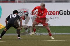 Bayernliga Nord - Saison 2023/24 - FC Ingolstadt 04 II - SC Eltersdorf- Thomas Rausch (Nr.3 - FCI) - Akimoto Hiroki schwarz Eltersdorf - Foto: Meyer Jürgen