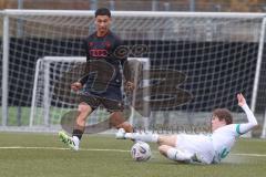 *** Bayernliga Nord - Saison 2025/26 - FC Ingolstadt 04 II - TSV Neudrossenfeld - Mustafa Özden (Nr.6 - FC Ingolstadt II) - Moritz Hütter weiss Neudrossenfeld - Foto: Meyer Jürgen