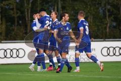 Kreisliga - Saison 2023/2024 - FC Gerolfing - TSV Ober/Unterhaunstadt - Der 2:1 Anschlusstreffer per Freistoß durch Ramazan Kurnaz blau Oberhaunstadt  jubel - Foto: Meyer Jürgen